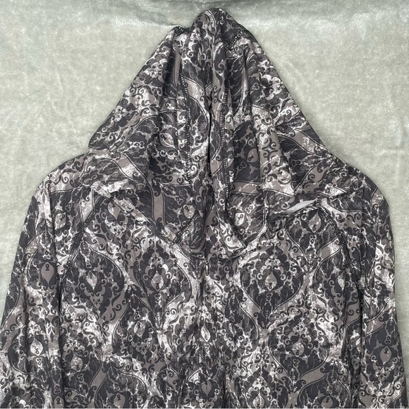 Columbia Titanium Paisley Long Sleeve V-Neck Quarter Zip Hooded Top Pockets L - Picture 2 of 9